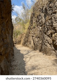 ​Historic rock cutting at Hellfire Pass on the Death Railway Kanchanaburi