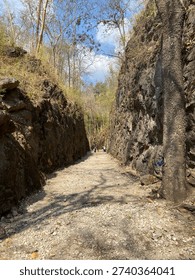 ​Historic rock cutting at Hellfire Pass on the Death Railway Kanchanaburi