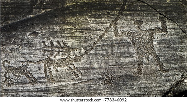 Rock Drawings In Val Camonica, Also Valcamonica Or Camonica Valley ...