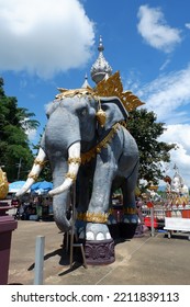 Rock Elephant Statue At Golden Triangle Thailand 