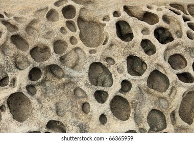 Rock Erosion Holes Sea Wall Westernsupermare Stock Photo (Edit Now ...