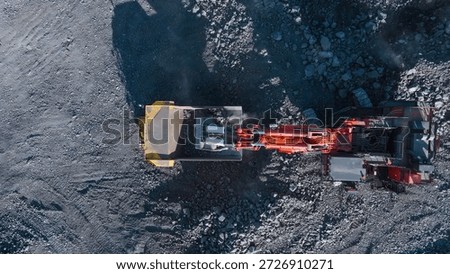 Rock extraction and loading process in a limestone quarry