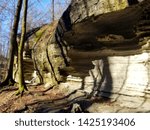 Rock face on a trail at Devil