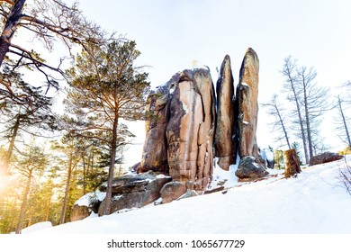 Rock Feathers. Winter Landscape. Siberia Krasnoyarsk, The Reserve Stolbu