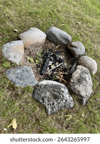 rock fire ring for campfire