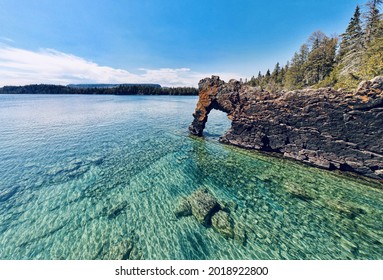 A rock formation called the Sea Lion, Sleeping Giant Provincial Park near Thunder Bay Ontario on Lake Superior - Shutterstock ID 2018922800