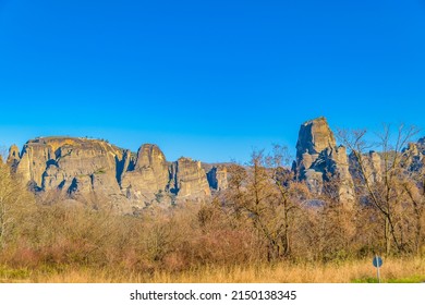 Rock Formation Landscape At Meteora Site, Tesalia, Greece