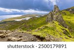 Rock formation The Old Man of Storr (Isle of Skye, Scotland)