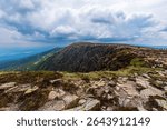 Rock formation Snezne Jamy (Snowy Pits) in Krkonose mountains on border of Poland Czech republic.