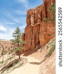 Rock Formation and Trail  in Bryce Canyon National Park, Utah, USA