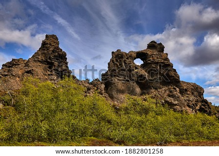 Rock formations in Dimmuborgir Park