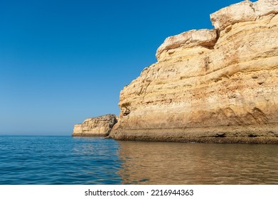 Rock Formations On The Algarve Coast In Portugal