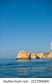 Rock Formations On The Algarve Coast In Portugal