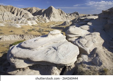 Rock formations in Toadstool Geologic Park, a region of badlands formed on the flank of the Pine Ridge Escarpment near Crawford, NE, the far Northwest of state
