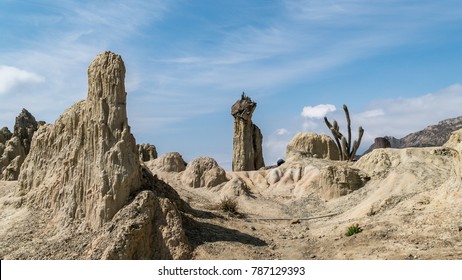 Rock formations in Valle de la Luna near La Paz, Bolivia