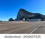 Rock of Gibraltar and the runway from the north. Gibraltar, January 7th 2024