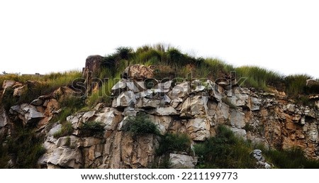 rock hill with grass ( Bangluru) isolated on white background.