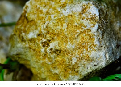 Rock Isolated For Background. Rust Stone Wall Or Grunge Stone Texture Image Use For Stone Brown Background.