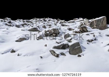 rock isolated on black background