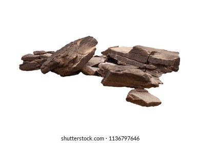 rock isolated on white background - Shutterstock ID 1136797646