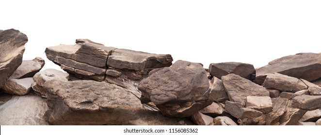 rock isolated on white background - Shutterstock ID 1156085362