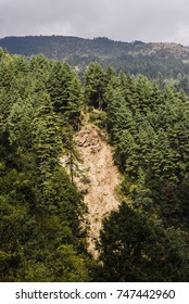 Rock Landslide In Himalayas, Nepal. Vertical