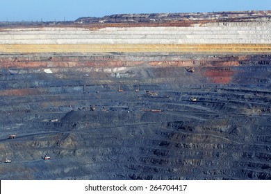 Rock Layers In Large Ore Quarry