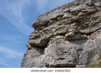 Rock Layers In The Limestone Of Tout Quarry, Isle Of Portland, Dorset 