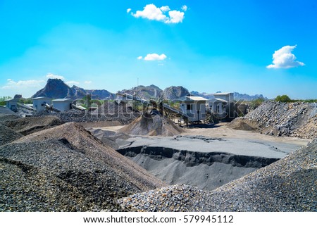 Rock mining industry, Primary Industries and Mines, Quarrying the stone processing industry is a different size.