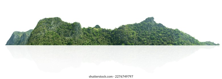 rock mountain hill with green forest isolate on white background - Powered by Shutterstock