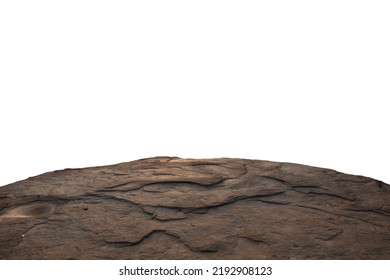 A rock with nature light,Showing a Wide Angled Perspective with Close Middle Focus to the Natural Stone Detail Isolated on a White Background. - Powered by Shutterstock