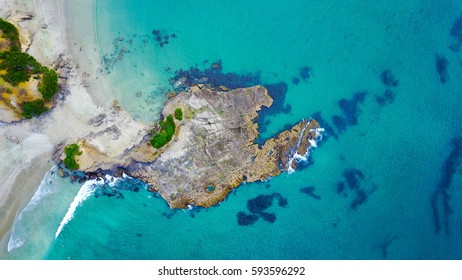 Rock In Omaha Beach New Zealand