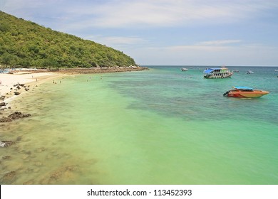 Rock  On The Beach In The  Koh Larn Or Coral Island ,Pattaya Thailand