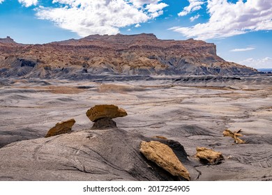 Rock On Coal Mound With Mountains In The Distance