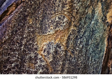 Rock Paintings, Ancient Paintings. Altai, Chu Valley. Drawings On The Rocks, Drawings On The Rock.