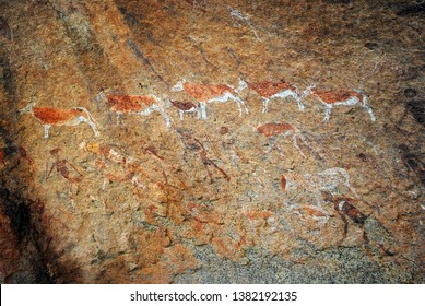 rock paintings at Brandberg mountain Namibia africa