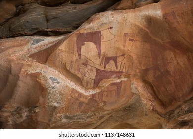 Rock Paintings, Petroglyphs, Murals. Laas Geel, Also Spelled Laas Gaal, Are Cave Formations On The Rural Outskirts Of Hargeisa, Somalia. Somaliland