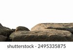 Rock Podium isolated, Stone stand Display product on white background, Cliff rock mountain, Clipping paths 