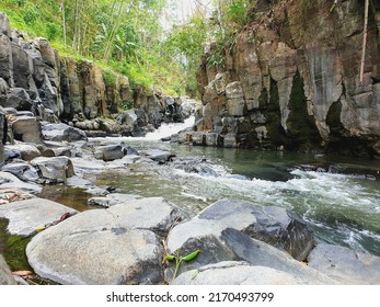 Rock River At Tubing Genting, Boja, Kendal, Indonesia. Outdoor Photography. Unfocus View At Nature.