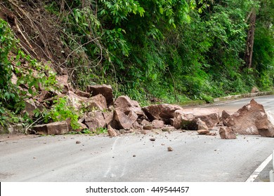 Rock Slide Over The Road