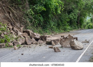 Rock Sliding Blocks The Road 