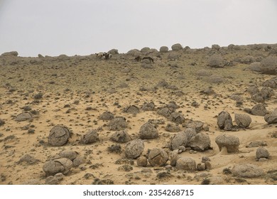 Rock spheres in Mangystau region - Shutterstock ID 2354268715