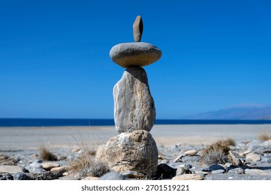 rock stack on a beach in Crete