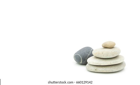 Rock Stack For Spa Concept, Isolated On White