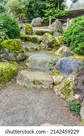 Rock Steps In Agarden In Seatac, Washington.