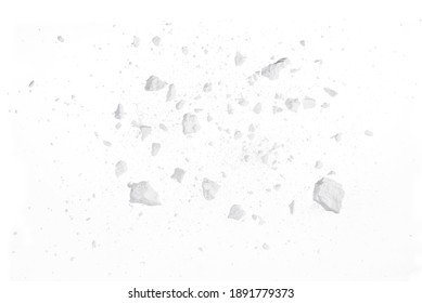 Rock stone broken splash explosion isolated on white background texture object design - Shutterstock ID 1891779373