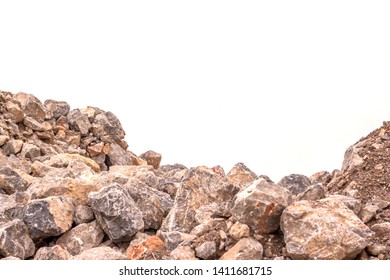 Rock stone isolated on white background. - Shutterstock ID 1411681715