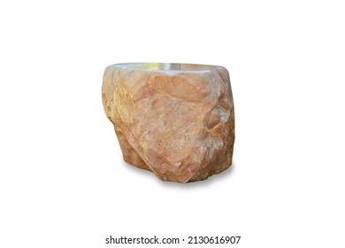 Rock stone isolated on white background, Stone in garden, Big granite marble rock stone, File contains with clipping path.