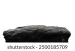 Rock, Stone Podium, Cliff rock Isolated on white background well material montage your products display, Clipping paths