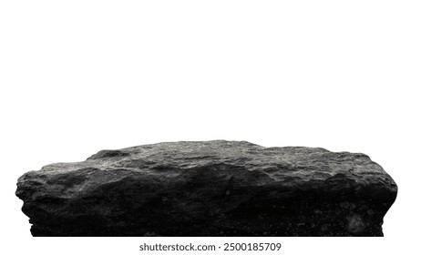 Rock, Stone Podium, Cliff rock Isolated on white background well material montage your products display, Clipping paths